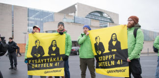 Protesta en Berlín contra el carbón ante visita de Gobierno finlandés