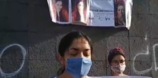 Protestan colectivos feministas en contra de la “limpieza” de la glorieta de las y los desaparecidos