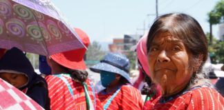 Indígenas triquis desplazados protestan en el sur de México