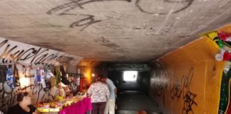 el "túnel peatonal del terror" en Tlaquepaque*